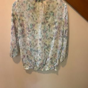 Sheer color splash blouse